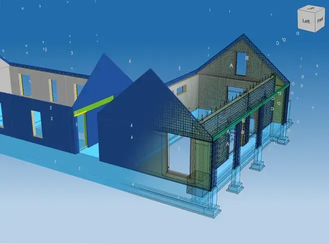 Individuāls betona mājas projekts no gaisa