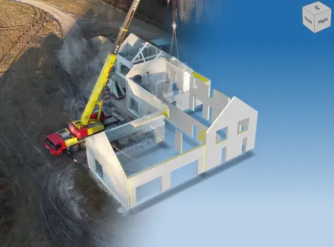 Betona sienu elementu montāža būvlaukumā