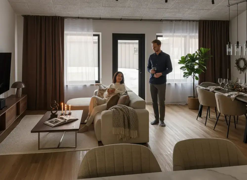 Modern concrete home interior